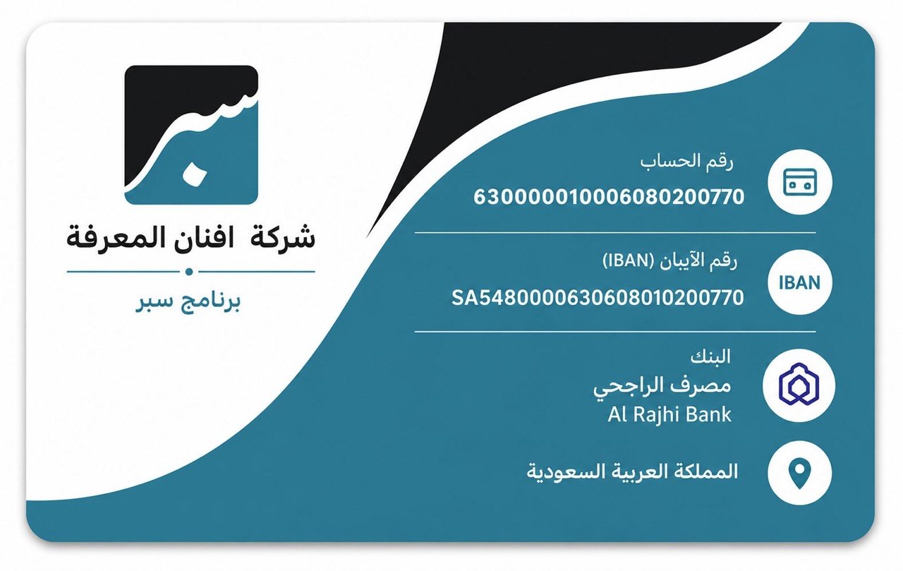 بيانات الحساب البنكي - شركة أفنان المعرفة